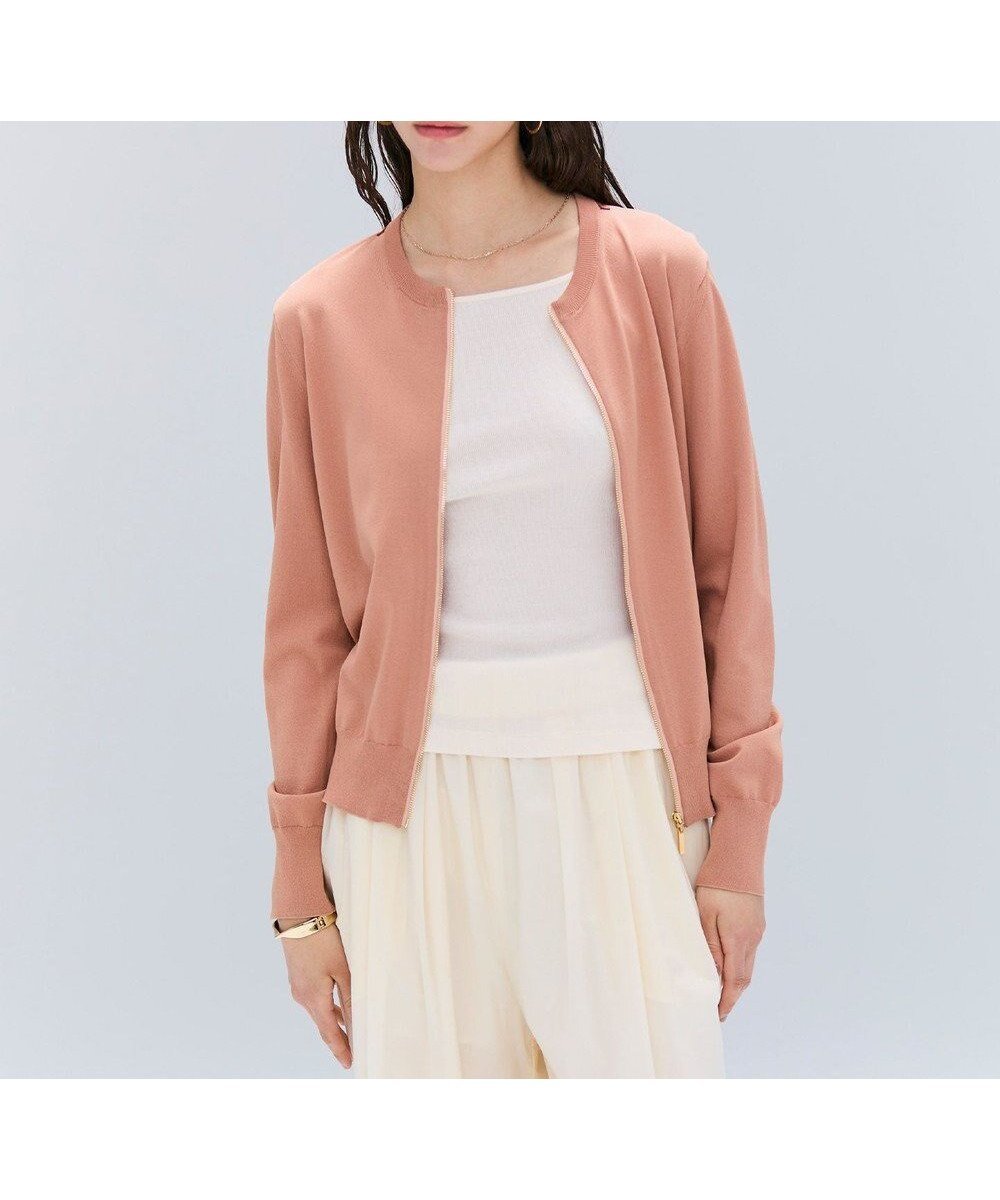 【ベイジ,/BEIGE,】の【洗える】NADIA / レザーラインジップカーディガン インテリア・キッズ・メンズ・レディースファッション・服の通販 founy(ファニー) 　ファッション　Fashion　レディースファッション　Fashion for Women　トップス・カットソー　Cut & Sew Tops　ニット　Knit Tops & Sweaters　カーディガン・羽織り　Layered Style Cardigans　春　Spring　洗える　Machine Washable　秋　Autumn　カーディガン　Cardigan, Knitwear　ストレッチ　Stretch, Stretchy Fabric　スリーブ　Sleeve, Long Sleeve / Short Sleeve　セーター　Sweater, Knitwear　定番　Standard, Basic Item　人気　Popular, Best Seller　ボトルネック　Bottle Neck, Mock Neck　ポケット　Pocket, Pocket Detail　半袖　Short Sleeve, Half Sleeve　ロング　Long, Long-Length　A/W・秋冬　Autumn/Winter　S/S・春夏　SS, Spring/Summer, Warm Season　夏　Summer　エレガント 上品　Elegant　Sunset|ID: prp329100004579498 ipo3291000000032442371