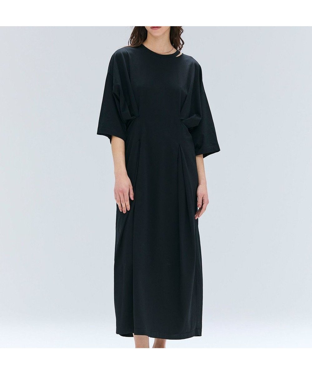 【ベイジ,/BEIGE,】の【洗える】S.BABILA / スリットネックウエストタックワンピース インテリア・キッズ・メンズ・レディースファッション・服の通販 founy(ファニー) ファッション Fashion レディースファッション Fashion for Women ワンピース Dresses おすすめ Recommended / Our Picks アクセサリー Fashion Accessories カットソー Cut and Sewn Top シルク Silk, 100% Silk スリット Slit, Slit Detail リラックス Relax, Relaxed Fit ロング Long, Long-Length エレガント 上品 Elegant 夏 Summer 旅行 Travel 春 Spring S/S・春夏 SS, Spring/Summer, Warm Season 洗える Machine Washable Black|ID: prp329100004579500 ipo3291000000034310012