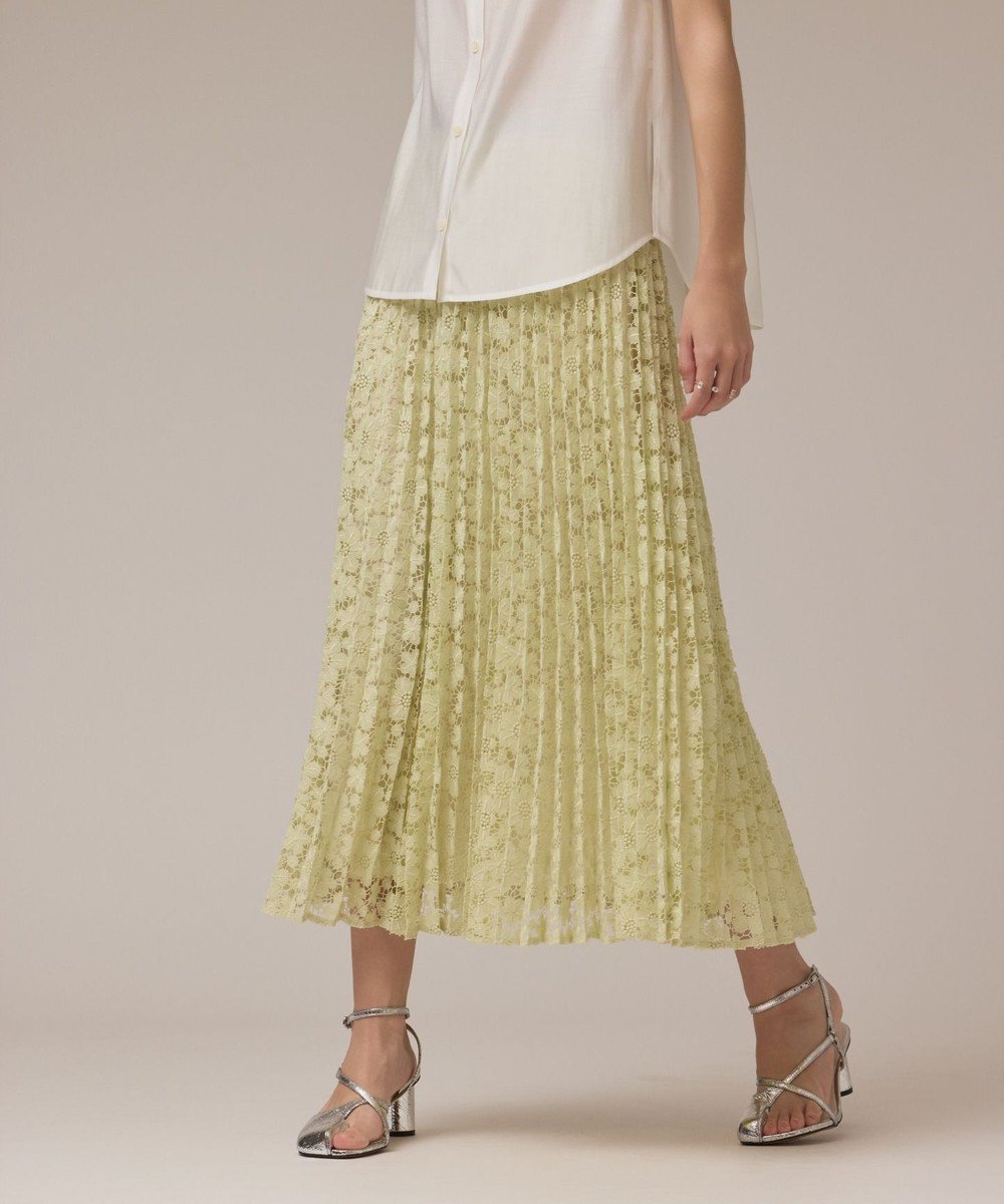 【グレース コンチネンタル/GRACE CONTINENTAL】のレースプリーツスカート インテリア・キッズ・メンズ・レディースファッション・服の通販 founy(ファニー) 　ファッション　Fashion　レディースファッション　Fashion for Women　スカート　Skirts　プリーツスカート / 上品フェミニンスタイル　Pleated Skirts　ケミカル　Chemical, Chemical Wash　セットアップ　Set-Up, Coordinated Outfit　プリーツ　Pleats, Pleated　リュクス　Luxury, Elegant, High-End, Chic　レース　Lace, Lace Fabric　ロマンティック　Romantic, Feminine Style　夏　Summer　春　Spring　S/S・春夏　SS, Spring/Summer, Warm Season　ライトグリーン|ID: prp329100004579504 ipo3291000000034271360