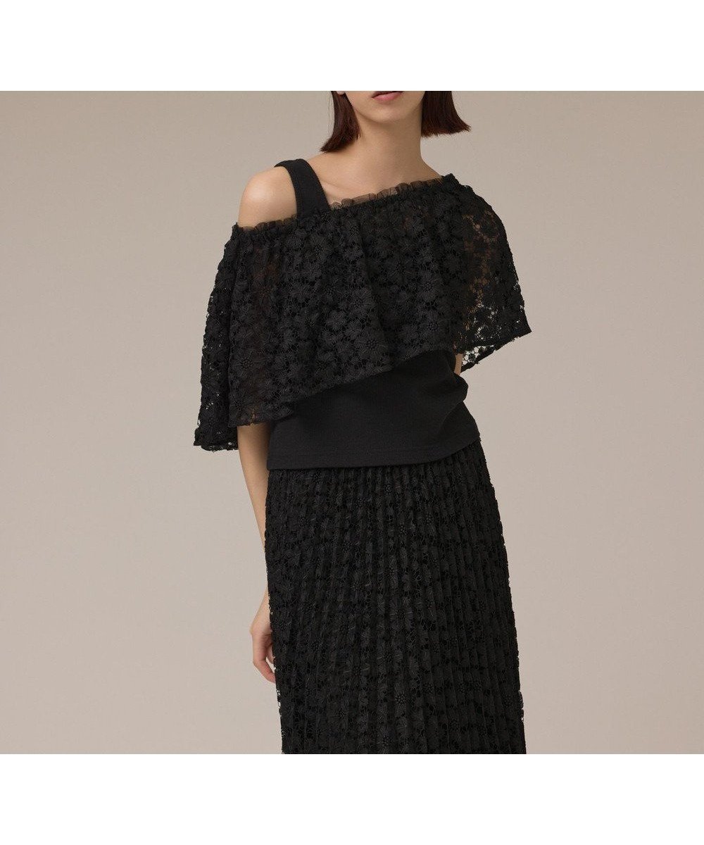 【グレース コンチネンタル/GRACE CONTINENTAL】のレースケープカットトップ インテリア・キッズ・メンズ・レディースファッション・服の通販 founy(ファニー) ファッション Fashion レディースファッション Fashion for Women トップス・カットソー Cut & Sew Tops ケミカル Chemical, Chemical Wash ショルダー Shoulder, Shoulder Strap シンプル Simple, Minimal セットアップ Set-Up, Coordinated Outfit タンク Tank Top, Sleeveless Top リュクス Luxury, Elegant, High-End, Chic レース Lace, Lace Fabric ロマンティック Romantic, Feminine Style 夏 Summer 春 Spring S/S・春夏 SS, Spring/Summer, Warm Season ブラック|ID: prp329100004579506 ipo3291000000034271373