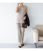 【23区/NIJYUSANKU】の【一部店舗限定/洗える】リネンライクジャカード セットアップ グレージュ系|ID:prp329100004579578