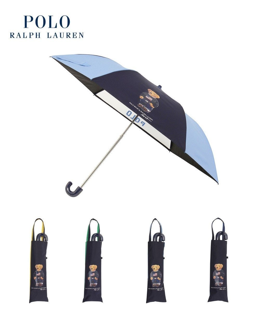 【ムーンバット/MOONBAT】の【キッズ】POLO RALPH LAUREN(ポロ ラルフローレン) ポロベア 晴雨兼用 折りたたみ傘 カラーコンビ ビニール窓 インテリア・キッズ・メンズ・レディースファッション・服の通販 founy(ファニー) 　ファッション　Fashion　レディースファッション　Fashion for Women　レイングッズ・傘・晴雨兼用傘　Umbrellas & Rain Gear　アイビー　Ivy Pattern　コンビ　Combo, Combination Style　傘　Umbrella, Parasol　ニューヨーク　New York, NYC Style　プリント　Print, Printed Pattern　日傘　Parasol, UV Umbrella　おすすめ　Recommended / Our Picks　サックスブルー|ID: prp329100004579587 ipo3291000000033578578