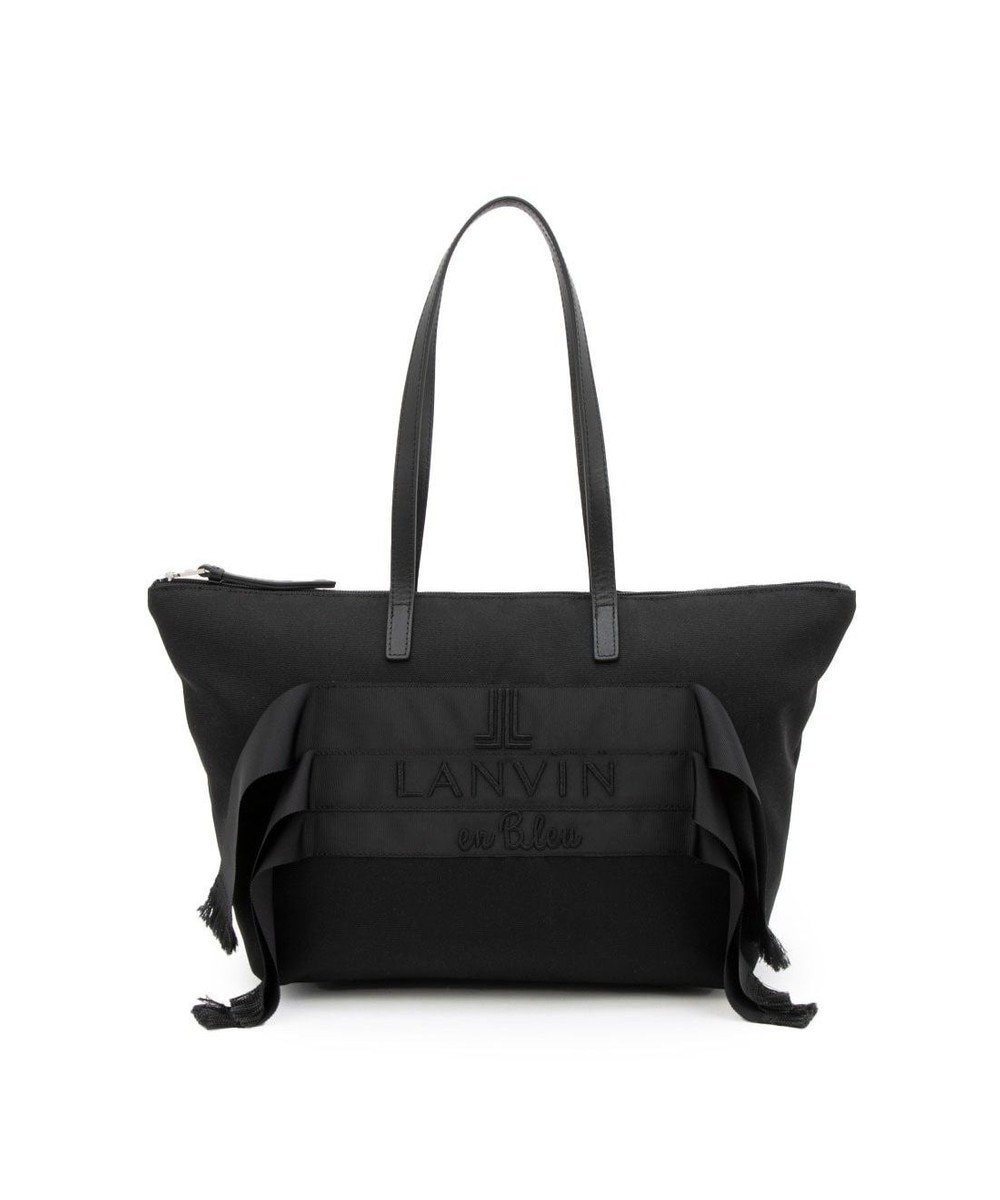 【ランバン オン ブルー/LANVIN en Bleu】のテイル トートバッグ インテリア・キッズ・メンズ・レディースファッション・服の通販 founy(ファニー) 　ファッション　Fashion　レディースファッション　Fashion for Women　バッグ　Bags　カラフル　Colorful Design　キャンバス　Canvas, Canvas Fabric　クール　Cool, Chic　リボン　Ribbon, Bow　リュクス　Luxury, Elegant, High-End, Chic　ブラック|ID: prp329100004579589 ipo3291000000033523902