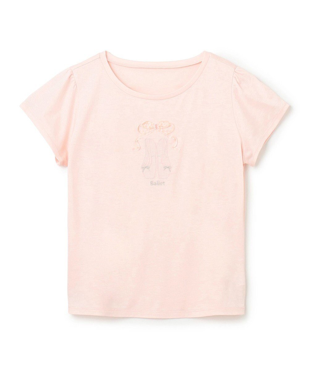 【チャコット/Chacott】のTシャツ インテリア・キッズ・メンズ・レディースファッション・服の通販 founy(ファニー) 　ファッション　Fashion　レディースファッション　Fashion for Women　トップス・カットソー　Cut & Sew Tops　シャツ・ブラウス・オフィスカジュアル　Elegant Blouses & Button-Ups　ロングTシャツ・Tシャツ　Longline T-Shirts & Tees　ギャザー　Gathered, Ruffled　モチーフ　Motif, Design Theme　リボン　Ribbon, Bow　ベビーピンク|ID: prp329100004579713 ipo3291000000033488486