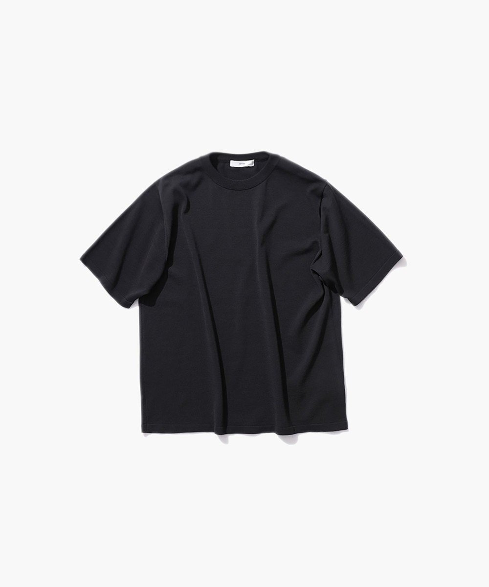 【エイトン/ATON】のFRESCA KNIT|ハーフスリーブセーター - UNISEX インテリア・キッズ・メンズ・レディースファッション・服の通販 founy(ファニー) 　ファッション　Fashion　レディースファッション　Ladies' Fashion Online　トップス・カットソー　Tops/Tshirt　ニット　Knit Tops　シャツ/ブラウス　Shirts/Blouses　ポロシャツ　Polo Shirts　ユニセックス　Unisex　インド　India　セーター　Sweater　ドレープ　Drape　ボックス　Box　ポロシャツ　Polo Shirt　リラックス　Relax　半袖　Short Sleeve　吸水　Water Absorption　夏　Summer　春　Spring　S/S・春夏　Ss・Spring/Summer　BLACK|ID: prp329100004580371 ipo3291000000032536829