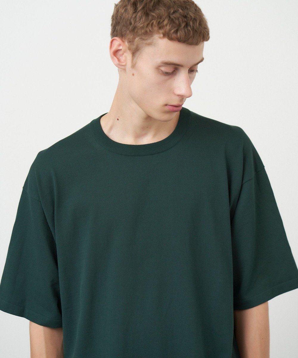 【エイトン/ATON】のFRESCA KNIT|ハーフスリーブセーター - UNISEX インテリア・キッズ・メンズ・レディースファッション・服の通販 founy(ファニー) 　ファッション　Fashion　レディースファッション　Ladies' Fashion Online　トップス・カットソー　Tops/Tshirt　ニット　Knit Tops　シャツ/ブラウス　Shirts/Blouses　ポロシャツ　Polo Shirts　ユニセックス　Unisex　インド　India　セーター　Sweater　ドレープ　Drape　ボックス　Box　ポロシャツ　Polo Shirt　リラックス　Relax　半袖　Short Sleeve　吸水　Water Absorption　夏　Summer　春　Spring　S/S・春夏　Ss・Spring/Summer　GREEN|ID: prp329100004580371 ipo3291000000032536830