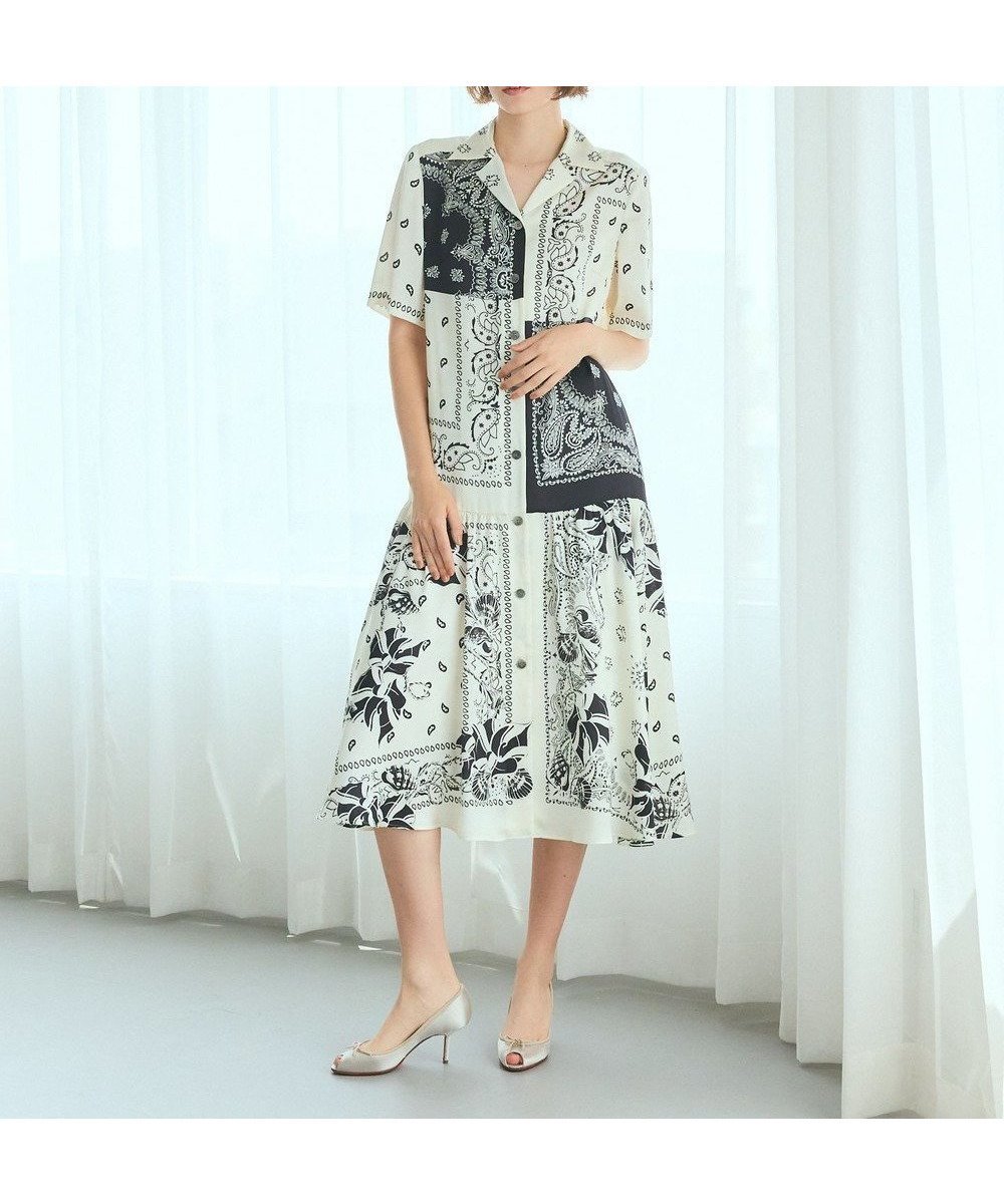 【グレース コンチネンタル/GRACE CONTINENTAL】のバンダナプリントシャツドレス インテリア・キッズ・メンズ・レディースファッション・服の通販 founy(ファニー) 　ファッション　Fashion　レディースファッション　Fashion for Women　ワンピース　Dresses　フォーマル・パーティードレス・結婚式用ドレス　Elegant & Casual Dresses　シャツワンピース / 1枚で着映えコーデ　Shirt Dresses　ツイル　Twist, Twisted Detail　パターン　Pattern, Design Print　パッチワーク　Patchwork, Mixed Fabric　モダン　Modern, Contemporary　リラックス　Relax, Relaxed Fit　ヴィンテージ　Vintage Style　夏　Summer　定番　Standard, Basic Item　春　Spring　S/S・春夏　SS, Spring/Summer, Warm Season　キナリ|ID: prp329100004580393 ipo3291000000033372671
