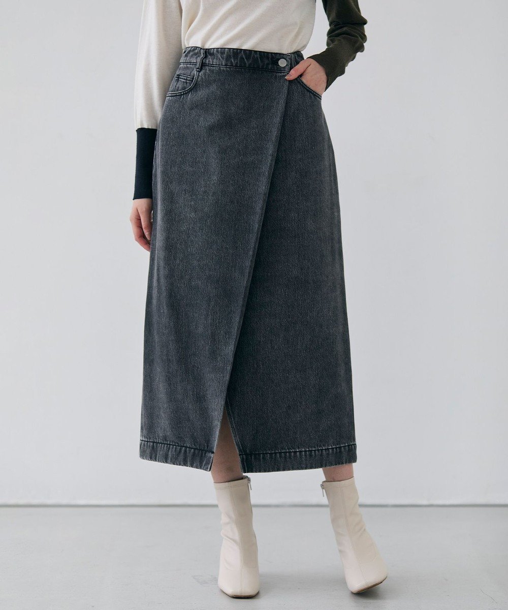 【ベイジ,/BEIGE,】の【洗える・VERY 6月号掲載】FICUS / デニムラップスカート インテリア・キッズ・メンズ・レディースファッション・服の通販 founy(ファニー) 　雑誌掲載アイテム　Magazine Items　ファッション雑誌　Fashion Magazines　ヴェリィ　VERY　ファッション　Fashion　レディースファッション　Ladies' Fashion Online　スカート　Skirt　デニムスカート　Denim Skirts　インディゴ　Indigo　ヴィンテージ　Vintage　洗える　Washable　クラシック　Classic　ジャケット　Jacket　雑誌　Magazine　ツイル　Twill　デニム　Denim　6月号　June Issue　ラップ　Wrap　A/W・秋冬　Aw・Autumn/Winter・Fw・Fall-Winter　S/S・春夏　Ss・Spring/Summer　夏　Summer　エレガント 上品　Elegant　Slate|ID: prp329100004580400 ipo3291000000032675334