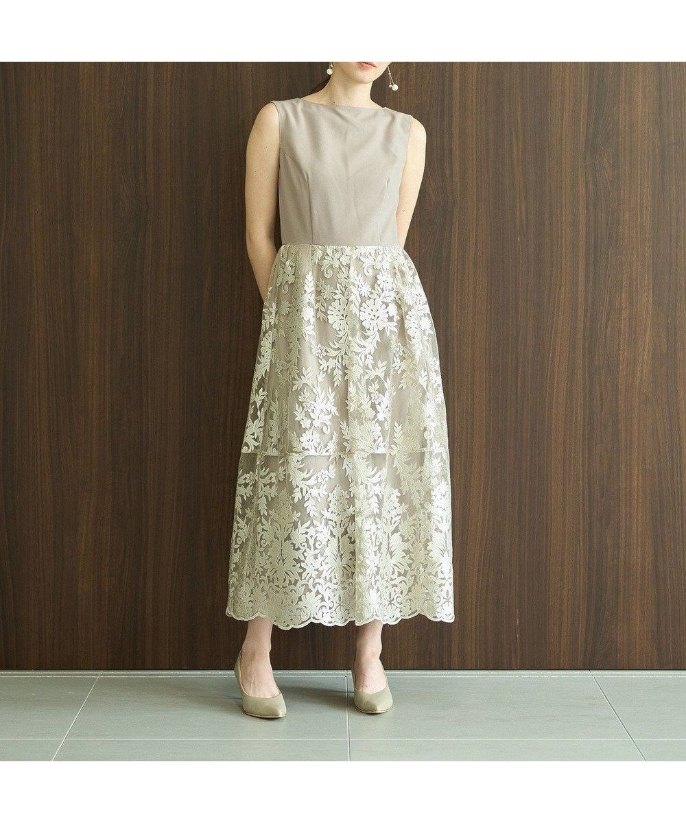 【イェッカ ヴェッカ/YECCA VECCA】のサテン刺繍レースドレス インテリア・キッズ・メンズ・レディースファッション・服の通販 founy(ファニー) 　ファッション　Fashion　レディースファッション　Fashion for Women　ワンピース　Dresses　フォーマル・パーティードレス・結婚式用ドレス　Elegant & Casual Dresses　アクセサリー　Fashion Accessories　サテン　Satin, Glossy Fabric　シンプル　Simple, Minimal　ドレス　Dress, One-Piece　パーティ　Party, Party Style　フェミニン　Feminine, Girly　ポケット　Pocket, Pocket Detail　レース　Lace, Lace Fabric　A/W・秋冬　Autumn/Winter　Beige|ID: prp329100004580417 ipo3291000000033487909