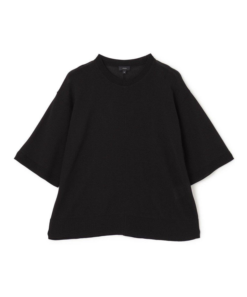 【ジョゼフ/JOSEPH】のテンセルビスコース ニットTEE インテリア・キッズ・メンズ・レディースファッション・服の通販 founy(ファニー)  ファッション Fashion レディースファッション Fashion for Women トップス・カットソー Cut & Sew Tops ニット Knit Tops & Sweaters アウトレット Outlet / Clearance ショート Short, Short Length シンプル Simple, Minimal スペシャル Special, Limited Edition セーター Sweater, Knitwear 夏 Summer 春 Spring S/S・春夏 SS, Spring/Summer, Warm Season Black|ID: prp329100004580418 ipo3291000000034254254