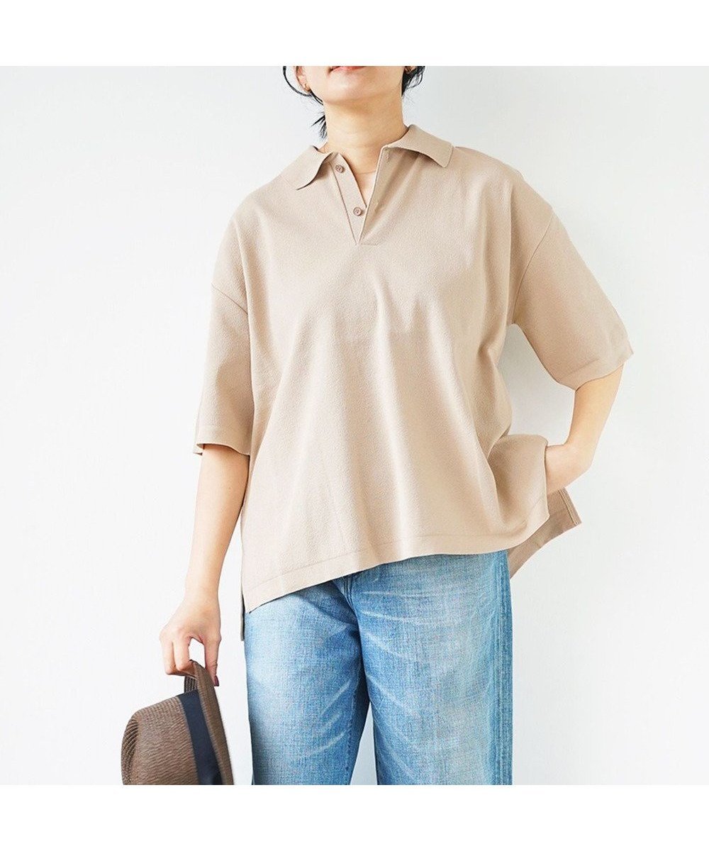 【ホワイトメイルズ/WHITE MAILS】の【UNISEX】PAPER KINT HAIF SLEEVE OVERSIZED ポロシャツ インテリア・キッズ・メンズ・レディースファッション・服の通販 founy(ファニー) 　ファッション　Fashion　レディースファッション　Ladies' Fashion Online　トップス・カットソー　Tops/Tshirt　シャツ/ブラウス　Shirts/Blouses　ポロシャツ　Polo Shirts　吸水　Water Absorption　抗菌　Antibacterial　軽量　Lightweight　ドロップ　Drop　バランス　Balance　ポロシャツ　Polo Shirt　ユニセックス　Unisex　リラックス　Relax　冬　Winter　A/W・秋冬　Aw・Autumn/Winter・Fw・Fall-Winter　S/S・春夏　Ss・Spring/Summer　おすすめ　Recommend　夏　Summer　エレガント 上品　Elegant　ベージュ|ID: prp329100004580439 ipo3291000000032547657