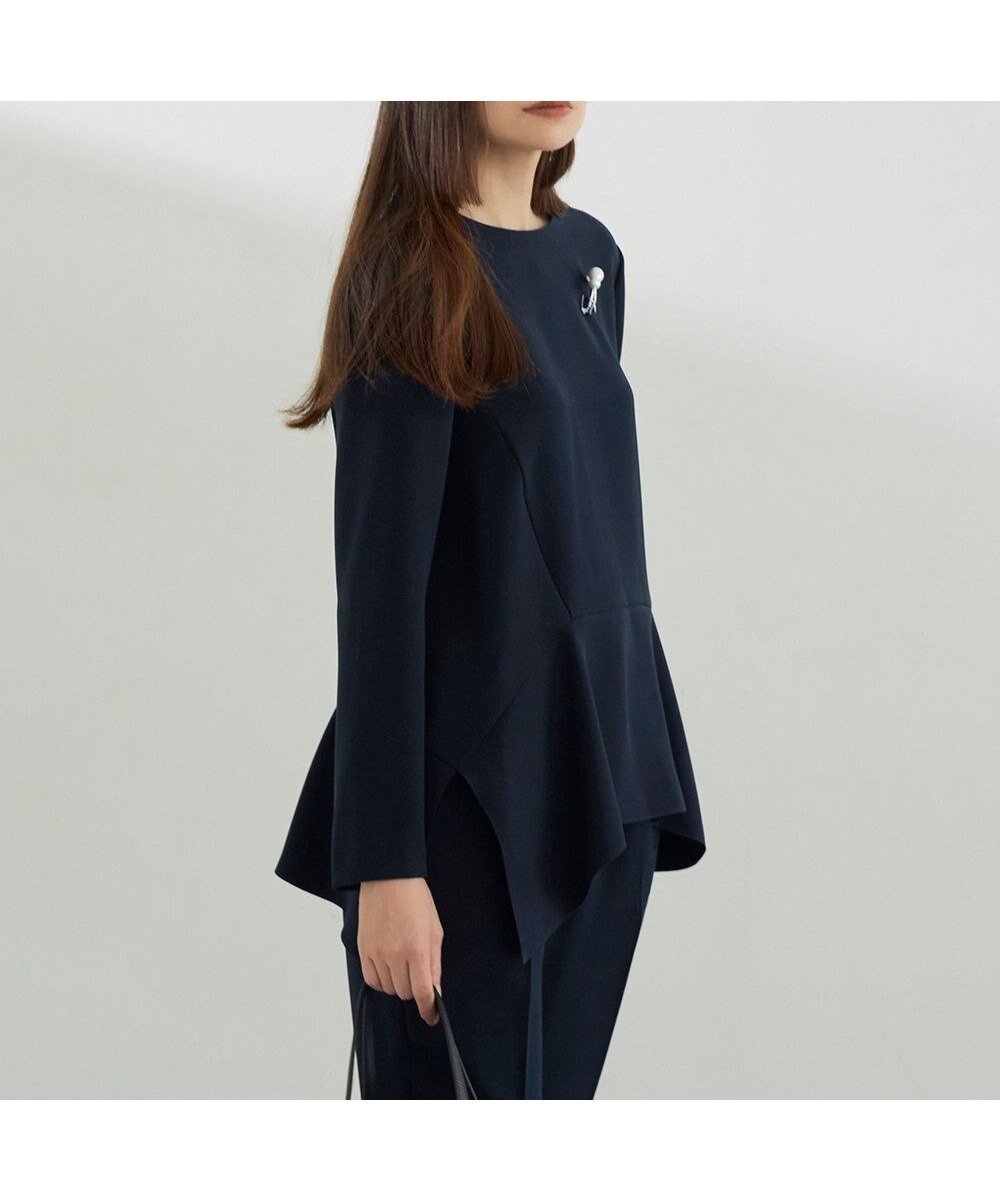 【アイシービー/iCB】の【洗える】ライトダブルクロス ペプラムブラウス 人気、トレンドファッション・服の通販 founy(ファニー) 　ファッション　Fashion　レディースファッション　Ladies' Fashion Online　トップス・カットソー　Tops/Tshirt　シャツ/ブラウス　Shirts/Blouses　洗える　Washable　ストレッチ　Stretch　ストレート　Straight　スリット　Slit　セットアップ　Set Up　ドレープ　Drape　ヘムライン　Hemline　ペプラム　Peplum　A/W・秋冬　Aw・Autumn/Winter・Fw・Fall-Winter　再入荷　Restock/Back In Stock/Re Arrival　2023年　2023　2023-2024秋冬・A/W　Aw/Autumn/Winter//Fw/Fall-Winter/2023-2024　セレモニー　Ceremony　ビジネス 仕事 通勤　Business　 other-1|ID: prp329100004580459 ipo3291000000032676903