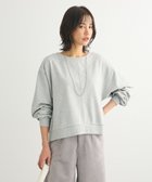 【グリーンパークス/Green Parks】のショート丈ラメ裏毛ボートネックプルオーバー Gray|ID: prp329100004580825 ipo3291000000032617069