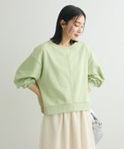 【グリーンパークス/Green Parks】のショート丈ラメ裏毛ボートネックプルオーバー Green|ID: prp329100004580825 ipo3291000000032617077