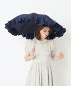 【ムーンバット/MOONBAT】の【雑誌掲載 美人百花6月号】ランバン オン ブルー 晴雨兼用日傘 長傘 フレアフリル&チャーム 遮光 遮熱 UV ネイビーブルー|ID: prp329100004580854 ipo3291000000033125537