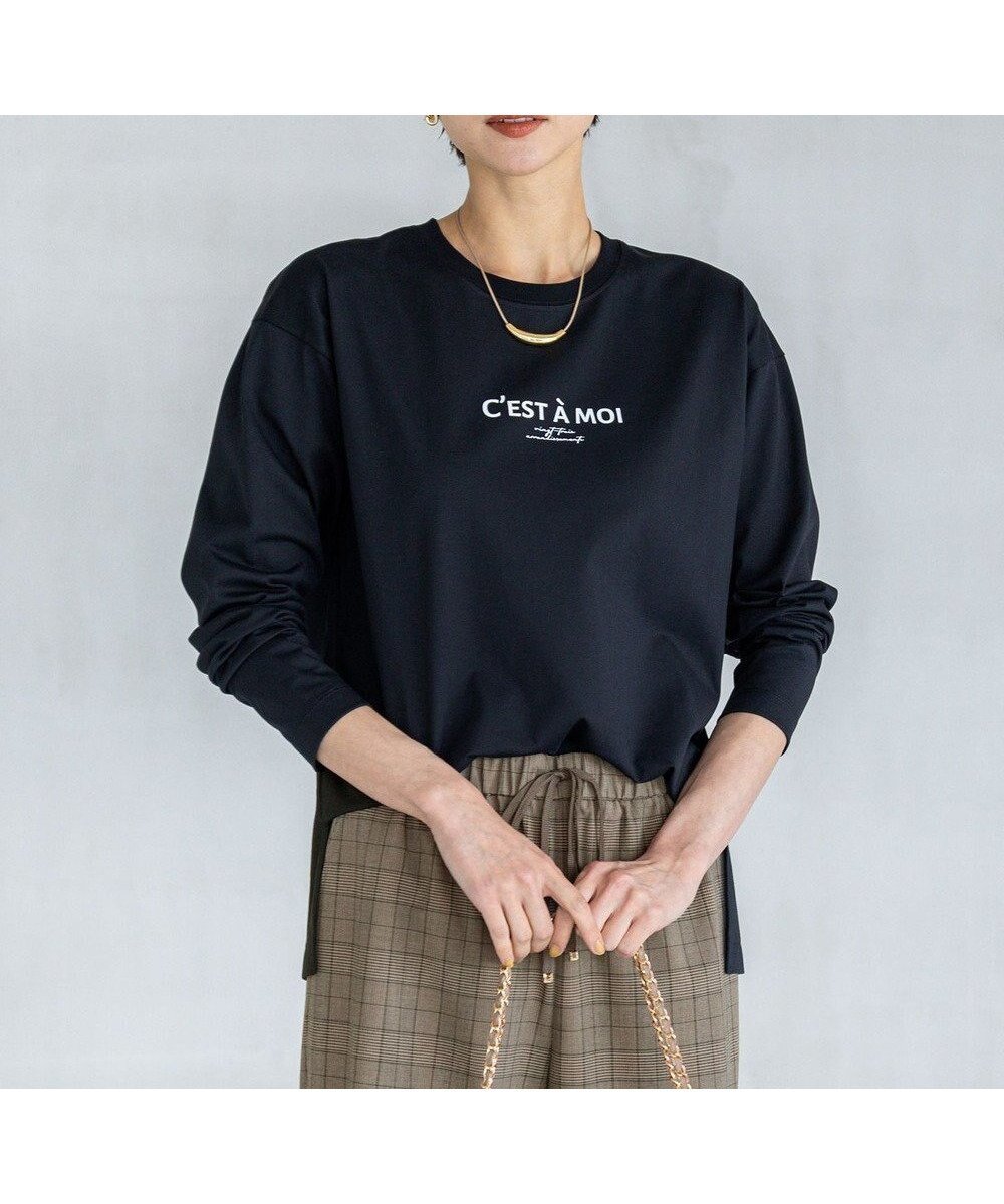 【23区/NIJYUSANKU】の【~6/29まで受注生産/接触冷感/UVカット】カスタマイズロゴ ロングスリーブ Tシャツ インテリア・キッズ・メンズ・レディースファッション・服の通販 founy(ファニー) 　ファッション　Fashion　レディースファッション　WOMEN　トップス・カットソー　Tops/Tshirt　シャツ/ブラウス　Shirts/Blouses　ロング / Tシャツ　T-Shirts　カットソー　Cut and Sewn　カットソー　Cut And Sew　クラシック　Classic　ジャケット　Jacket　スリーブ　Sleeve　デニム　Denim　プリント　Print　リラックス　Relax　ロング　Long　ワイド　Wide　A/W・秋冬　Aw・Autumn/Winter・Fw・Fall-Winter　S/S・春夏　Ss・Spring/Summer　NEW・新作・新着・新入荷　New Arrivals　おすすめ　Recommend　夏　Summer　2025年　2025　2025春夏・S/S　Ss,Spring/Summer,2025　ゴシック小|ID: prp329100004580933 ipo3291000000032457685