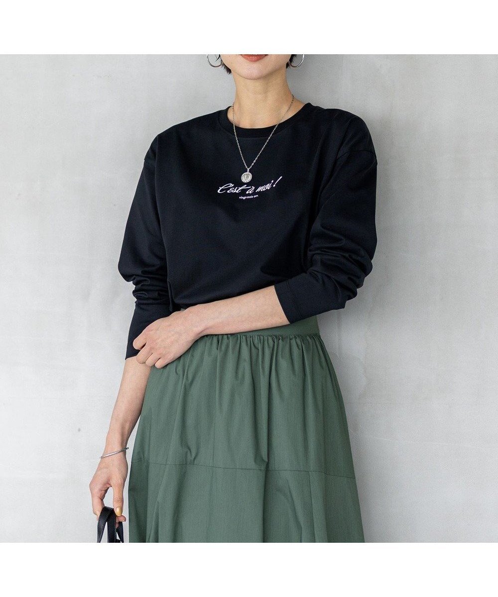 【23区/NIJYUSANKU】の【~6/29まで受注生産/接触冷感/UVカット】カスタマイズロゴ ロングスリーブ Tシャツ インテリア・キッズ・メンズ・レディースファッション・服の通販 founy(ファニー) 　ファッション　Fashion　レディースファッション　WOMEN　トップス・カットソー　Tops/Tshirt　シャツ/ブラウス　Shirts/Blouses　ロング / Tシャツ　T-Shirts　カットソー　Cut and Sewn　カットソー　Cut And Sew　クラシック　Classic　ジャケット　Jacket　スリーブ　Sleeve　デニム　Denim　プリント　Print　リラックス　Relax　ロング　Long　ワイド　Wide　A/W・秋冬　Aw・Autumn/Winter・Fw・Fall-Winter　S/S・春夏　Ss・Spring/Summer　NEW・新作・新着・新入荷　New Arrivals　おすすめ　Recommend　夏　Summer　2025年　2025　2025春夏・S/S　Ss,Spring/Summer,2025　筆記体|ID: prp329100004580933 ipo3291000000032457692