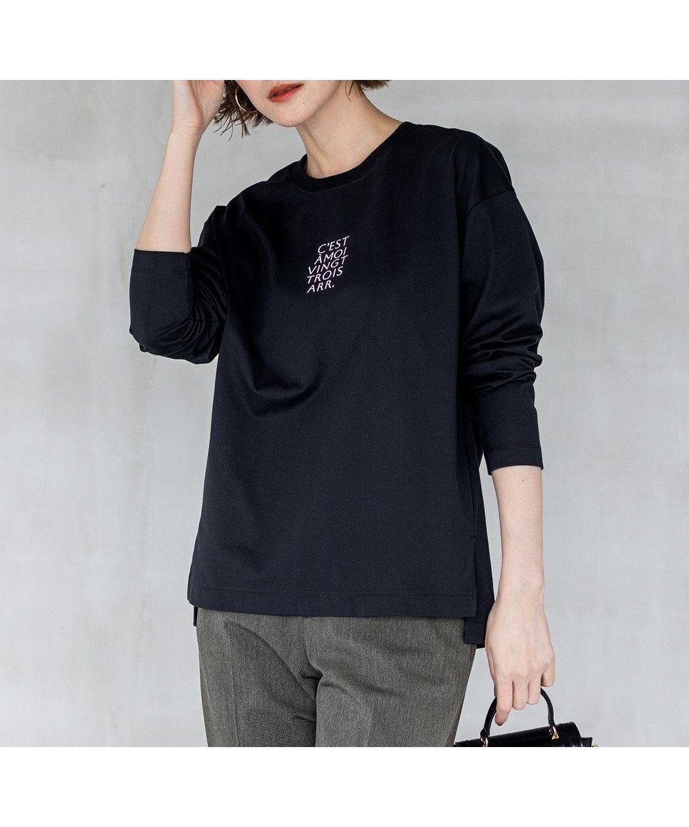 【23区/NIJYUSANKU】の【~6/29まで受注生産/接触冷感/UVカット】カスタマイズロゴ ロングスリーブ Tシャツ インテリア・キッズ・メンズ・レディースファッション・服の通販 founy(ファニー) 　ファッション　Fashion　レディースファッション　WOMEN　トップス・カットソー　Tops/Tshirt　シャツ/ブラウス　Shirts/Blouses　ロング / Tシャツ　T-Shirts　カットソー　Cut and Sewn　カットソー　Cut And Sew　クラシック　Classic　ジャケット　Jacket　スリーブ　Sleeve　デニム　Denim　プリント　Print　リラックス　Relax　ロング　Long　ワイド　Wide　A/W・秋冬　Aw・Autumn/Winter・Fw・Fall-Winter　S/S・春夏　Ss・Spring/Summer　NEW・新作・新着・新入荷　New Arrivals　おすすめ　Recommend　夏　Summer　2025年　2025　2025春夏・S/S　Ss,Spring/Summer,2025　クラシック|ID: prp329100004580933 ipo3291000000032457696