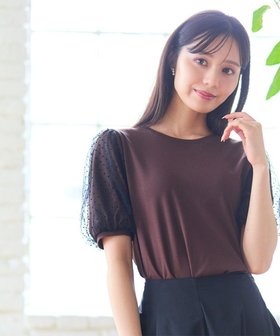 【フェルゥ/Feroux】の【先行予約・汗ジミが目立たない・洗える】チュール袖パフスリーブ Tシャツ 人気、トレンドファッション・服の通販 founy(ファニー) ファッション Fashion レディースファッション Ladies' Fashion Online トップス・カットソー Tops/Tshirt シャツ/ブラウス Shirts/Blouses ロング / Tシャツ T-Shirts カットソー Cut and Sewn NEW・新作・新着・新入荷 New Arrivals おすすめ Recommend インナー Inner カットソー Cut And Sew シンプル Simple スリーブ Sleeve チュール Tulle トレンド Trend バランス Balance フェミニン Feminine エレガント 上品 Elegant 夏 Summer 春 Spring S/S・春夏 Ss・Spring/Summer 洗える Washable |ID:prp329100004580946