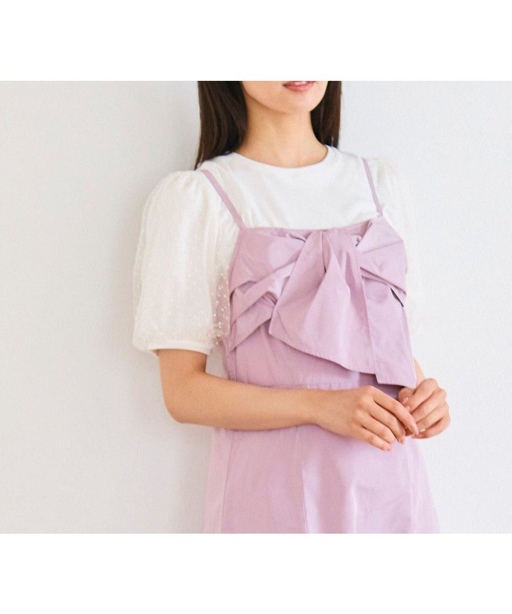 【フェルゥ/Feroux】の【汗ジミが目立たない・洗える】チュール袖パフスリーブ Tシャツ インテリア・キッズ・メンズ・レディースファッション・服の通販 founy(ファニー) 　ファッション　Fashion　レディースファッション　Fashion for Women　トップス・カットソー　Cut & Sew Tops　シャツ・ブラウス・オフィスカジュアル　Elegant Blouses & Button-Ups　ロングTシャツ・Tシャツ　Longline T-Shirts & Tees　カットソー・ベーシックTシャツ　Cut-and-Sewn Tops / Stretch Tees & Basics　おすすめ　Recommended / Our Picks　インナー　Innerwear　カットソー　Cut and Sewn Top　シンプル　Simple, Minimal　スリーブ　Sleeve, Long Sleeve / Short Sleeve　チュール　Tulip, Tulip Motif　トレンド　Trend, Trending Now　バランス　Balance, Style Balance　フェミニン　Feminine, Girly　エレガント 上品　Elegant　再入荷　Restock / Back in Stock　夏　Summer　春　Spring　S/S・春夏　SS, Spring/Summer, Warm Season　洗える　Machine Washable　ホワイト系|ID: prp329100004580946 ipo3291000000032572565
