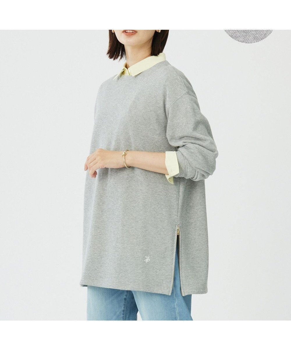 【ジェイ プレス/J.PRESS】の【完全受注生産】URAKEカスタマイズ ロング プルオーバー インテリア・キッズ・メンズ・レディースファッション・服の通販 founy(ファニー) 　ファッション　Fashion　レディースファッション　Fashion for Women　トップス・カットソー　Cut & Sew Tops　シャツ・ブラウス・オフィスカジュアル　Elegant Blouses & Button-Ups　ロングTシャツ・Tシャツ　Longline T-Shirts & Tees　カジュアルプルオーバー・ニットトップス　Pullovers & Knit Tops / Casual Pullovers　カットソー・ベーシックTシャツ　Cut-and-Sewn Tops / Stretch Tees & Basics　カットソー　Cut and Sewn Top　スリット　Slit, Slit Detail　タオル　Towel, Bath Towel　トレンド　Trend, Trending Now　パーカー　Hoodie, Parka　ビッグ　Big, Oversized　ベーシック　Basic, Essential　モチーフ　Motif, Design Theme　無地　Plain, Solid Color　ロング　Long, Long-Length　A/W・秋冬　Autumn/Winter　S/S・春夏　SS, Spring/Summer, Warm Season　おすすめ　Recommended / Our Picks　夏　Summer　エレガント 上品　Elegant　ブランドロゴ×ラメトップグレー|ID: prp329100004580950 ipo3291000000032457783