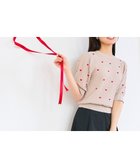 【フェルゥ/Feroux】の【洗える】ハーフスリーブ ハート刺繍 ニット ピンク系|ID: prp329100004580962 ipo3291000000034199483