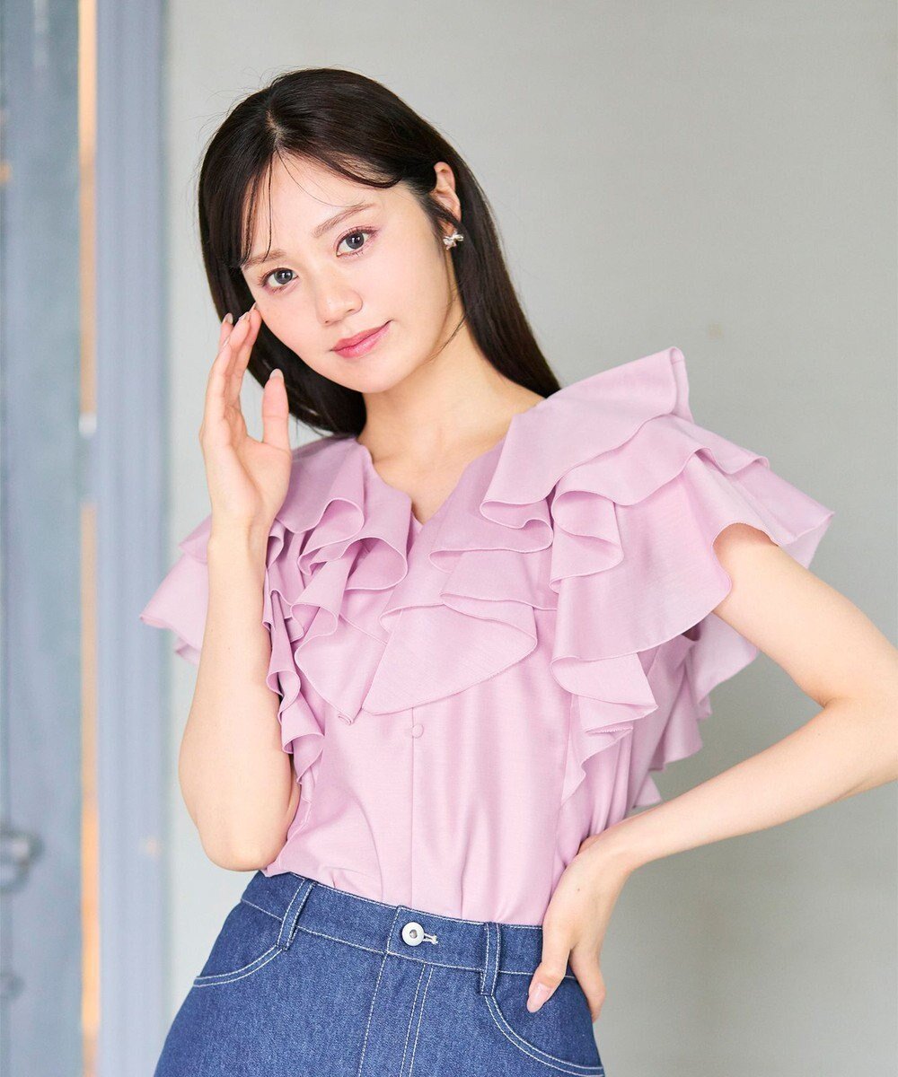 【フェルゥ/Feroux】の【洗える】エアリーフリル ブラウス インテリア・キッズ・メンズ・レディースファッション・服の通販 founy(ファニー) ファッション Fashion レディースファッション Fashion for Women トップス・カットソー Cut & Sew Tops シャツ・ブラウス・オフィスカジュアル Elegant Blouses & Button-Ups バランス Balance, Style Balance フェミニン Feminine, Girly フリル Frill, Ruffle マニッシュ Mannish, Boyish エレガント 上品 Elegant 夏 Summer 春 Spring S/S・春夏 SS, Spring/Summer, Warm Season 洗える Machine Washable ピンク系|ID: prp329100004580988 ipo3291000000034199567