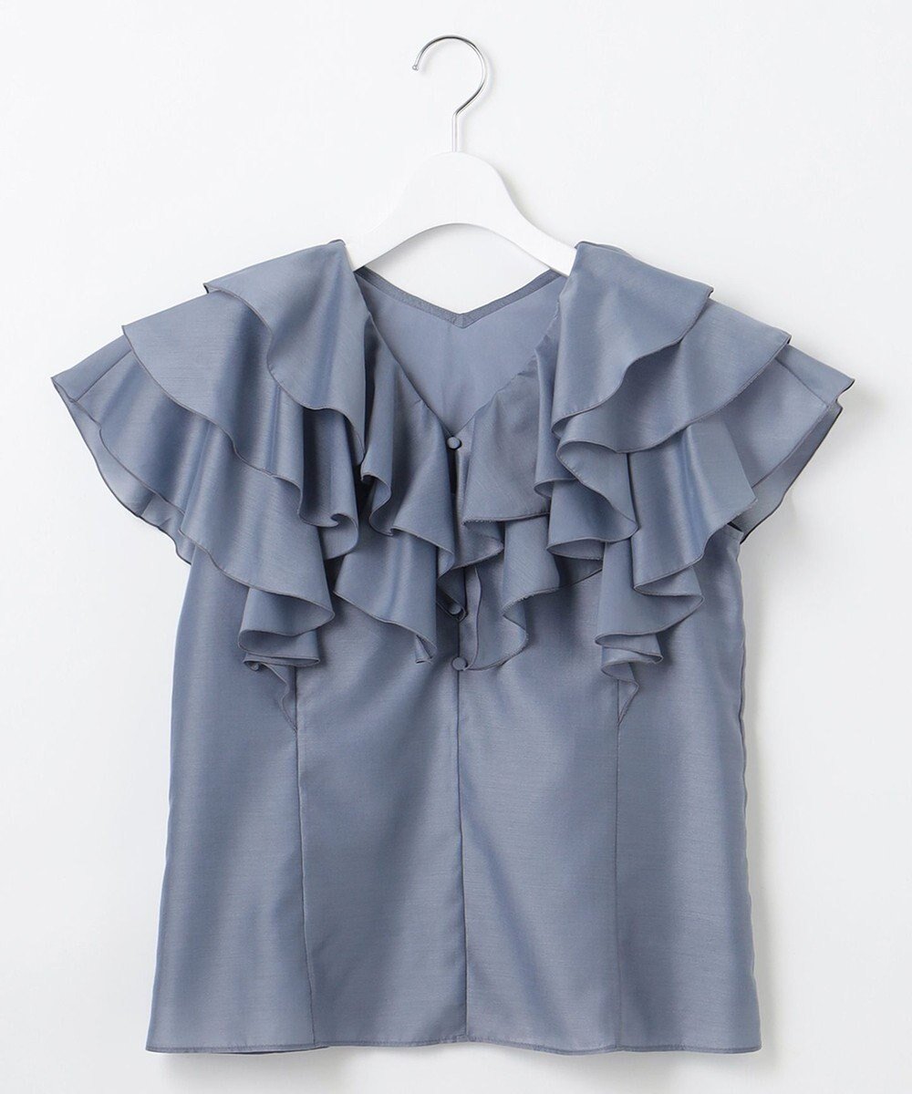 【フェルゥ/Feroux】の【洗える】エアリーフリル ブラウス インテリア・キッズ・メンズ・レディースファッション・服の通販 founy(ファニー) ファッション Fashion レディースファッション Fashion for Women トップス・カットソー Cut & Sew Tops シャツ・ブラウス・オフィスカジュアル Elegant Blouses & Button-Ups バランス Balance, Style Balance フェミニン Feminine, Girly フリル Frill, Ruffle マニッシュ Mannish, Boyish エレガント 上品 Elegant 夏 Summer 春 Spring S/S・春夏 SS, Spring/Summer, Warm Season 洗える Machine Washable ブルー系|ID: prp329100004580988 ipo3291000000034199568
