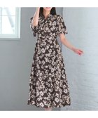 【フェルゥ/Feroux】の【洗える】フラワープリント クラシカル ワンピース ダークブラウン系1|ID: prp329100004580990 ipo3291000000034199571