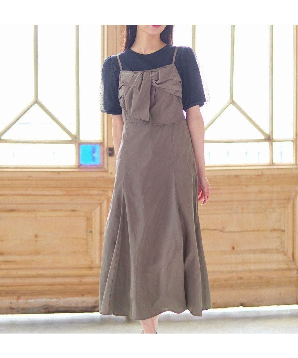 【フェルゥ/Feroux】の【洗える】リボン キャミドレス 人気、トレンドファッション・服の通販 founy(ファニー) ファッション Fashion レディースファッション Fashion for Women ワンピース Dresses フォーマル・パーティードレス・結婚式用ドレス Elegant & Casual Dresses アシンメトリー Asymmetrical Style インナー Innerwear カーディガン Cardigan, Knitwear キャミソール Camisole, Spaghetti Strap Top タフタ Taffeta, Structured Fabric ドレス Dress, One-Piece フェミニン Feminine, Girly フラット Flat, Flat Shoes マーメイド Mermaid, Fishtail Silhouette モチーフ Motif, Design Theme リボン Ribbon, Bow 夏 Summer 春 Spring S/S・春夏 SS, Spring/Summer, Warm Season 洗える Machine Washable 無地 Plain, Solid Color other-1|ID: prp329100004580995 ipo3291000000034199583