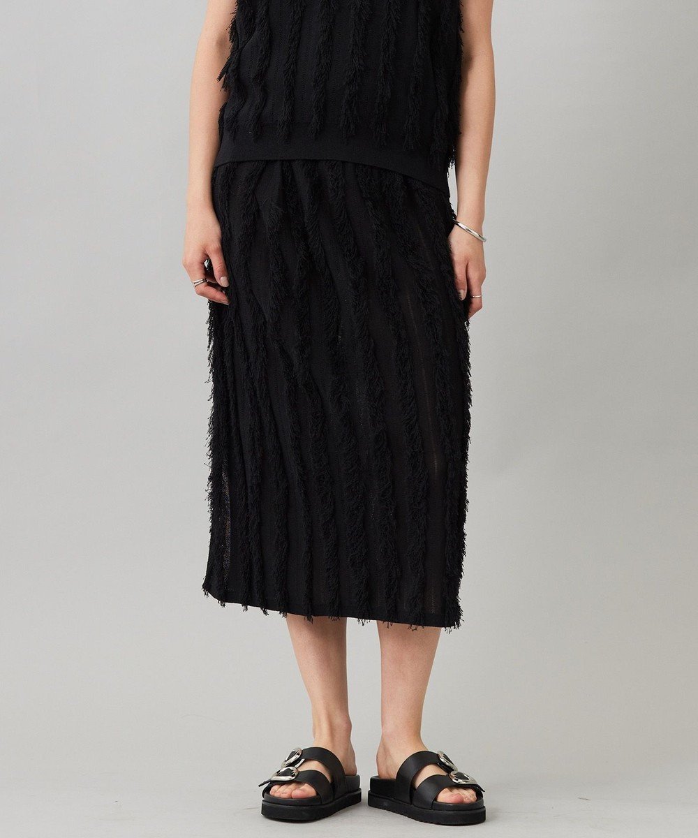 【アイシービー/iCB】の【先行予約・洗える】カットジャガード ニットスカート 人気、トレンドファッション・服の通販 founy(ファニー) 　ファッション　Fashion　レディースファッション　Fashion for Women　スカート　Skirts　洗える　Machine Washable　カットジャガード　Cut Jacquard　ジャカード／ジャガード　Jacquard, Woven Pattern　ストライプ　Stripe, Striped Pattern　スリット　Slit, Slit Detail　フェザー　Feather, Feather Detail　フリンジ　Fringe, Tassel　ペチコート　Petticoat, Underskirt　A/W・秋冬　Autumn/Winter　2025年　2025　2025-2026秋冬・A/W　Autumn/Winter 2025–26 AW25–26　 other-1|ID: prp329100004581003 ipo3291000000032458067