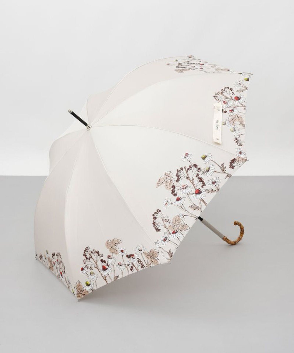 【アウロラ/AURORA】の【 JILL STUART(ジル スチュアート)】ボタニカルプリント雨傘(長傘) インテリア・キッズ・メンズ・レディースファッション・服の通販 founy(ファニー) 　ファッション　Fashion　レディースファッション　Fashion for Women　レイングッズ・傘・晴雨兼用傘　Umbrellas & Rain Gear　クール　Cool, Chic　シルバー　Silver, Metallic Silver　ダブル　Double, Double-Breasted　バンブー　Bamboo, Bamboo Material　プリント　Print, Printed Pattern　ランダム　Random, Irregular　傘　Umbrella, Parasol　ベージュ|ID: prp329100004581014 ipo3291000000036114589