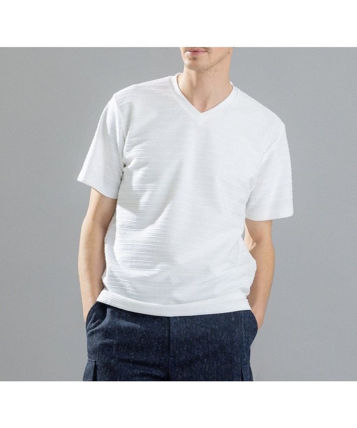 【ジョゼフ オム/JOSEPH HOMME / MEN】のメランジリップル Vネックカットソー インテリア・キッズ・メンズ・レディースファッション・服の通販 founy(ファニー) https://founy.com/ ファッション Fashion メンズファッション Men's Style Online トップス・カットソー Tops/Tshirt/Men シャツ Shirts カットソー Cut And Sew シャドー Shadow シンプル Simple ジャケット Jacket ベーシック Basic ボーダー Border メランジ Melange レギュラー Regular エレガント 上品 Elegant 半袖 Short Sleeve 夏 Summer 春 Spring S/S・春夏 Ss・Spring/Summer |ID: prp329100004581803 ipo3291000000032649610