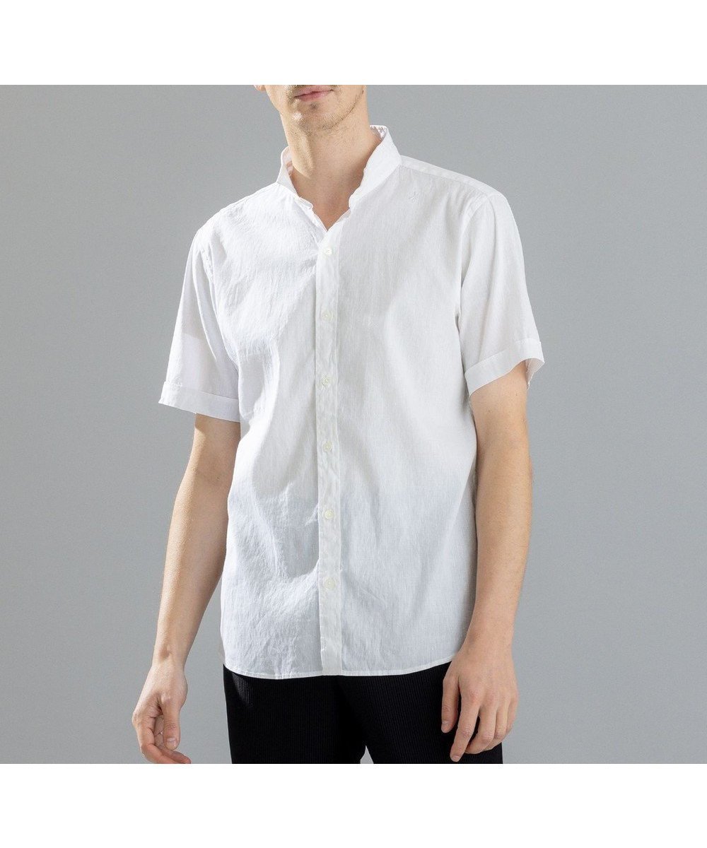 【ジョゼフ オム/JOSEPH HOMME / MEN】のリネンストレッチブロード ウィングカラー半袖シャツ インテリア・キッズ・メンズ・レディースファッション・服の通販 founy(ファニー) 　ファッション　Fashion　メンズファッション　Men's Style Online　トップス・カットソー　Tops/Tshirt/Men　シャツ　Shirts　インナー　Inner　シェイプ　Shape　シンプル　Simple　ジャケット　Jacket　ストレッチ　Stretch　リネン　Linen　エレガント 上品　Elegant　半袖　Short Sleeve　夏　Summer　春　Spring　S/S・春夏　Ss・Spring/Summer　ホワイト系|ID: prp329100004581808 ipo3291000000032537235
