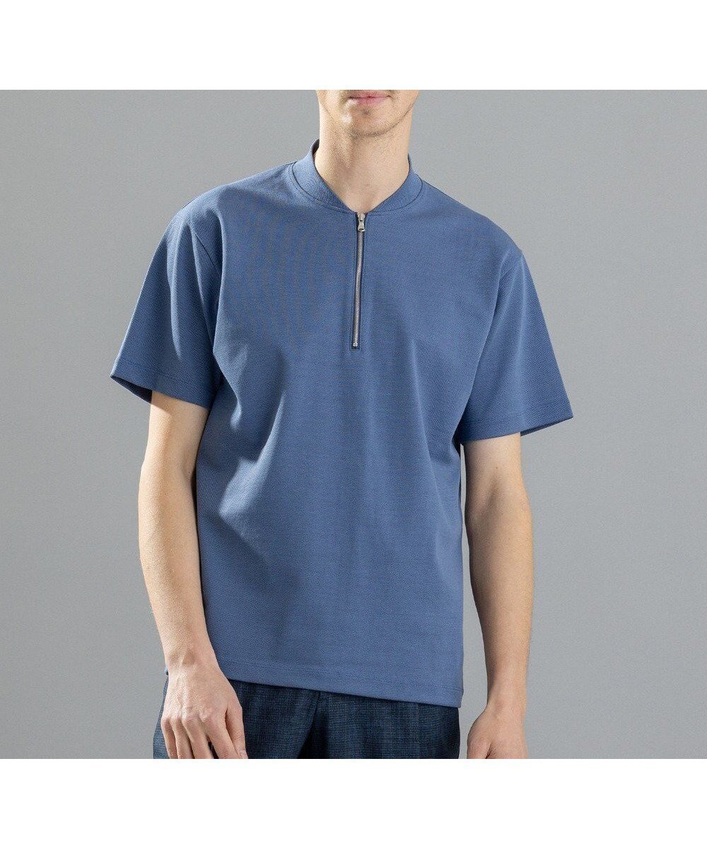 【ジョゼフ オム/JOSEPH HOMME / MEN】のスビンギザカノコ ハーフジップ インテリア・キッズ・メンズ・レディースファッション・服の通販 founy(ファニー) 　ファッション　Fashion　メンズファッション　Men's Style Online　トップス・カットソー　Tops/Tshirt/Men　シャツ　Shirts　インド　India　インナー　Inner　カットソー　Cut And Sew　ジャケット　Jacket　ビジネス 仕事 通勤　Business　レギュラー　Regular　半袖　Short Sleeve　夏　Summer　春　Spring　S/S・春夏　Ss・Spring/Summer　ダルブルー系|ID: prp329100004581809 ipo3291000000032536977