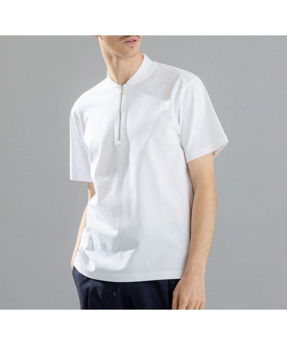 【ジョゼフ オム/JOSEPH HOMME / MEN】のスビンギザカノコ ハーフジップ インテリア・キッズ・メンズ・レディースファッション・服の通販 founy(ファニー) 　ファッション　Fashion　メンズファッション　Men's Style Online　トップス・カットソー　Tops/Tshirt/Men　シャツ　Shirts　インド　India　インナー　Inner　カットソー　Cut And Sew　ジャケット　Jacket　ビジネス 仕事 通勤　Business　レギュラー　Regular　半袖　Short Sleeve　夏　Summer　春　Spring　S/S・春夏　Ss・Spring/Summer　ホワイト系|ID: prp329100004581809 ipo3291000000032536981