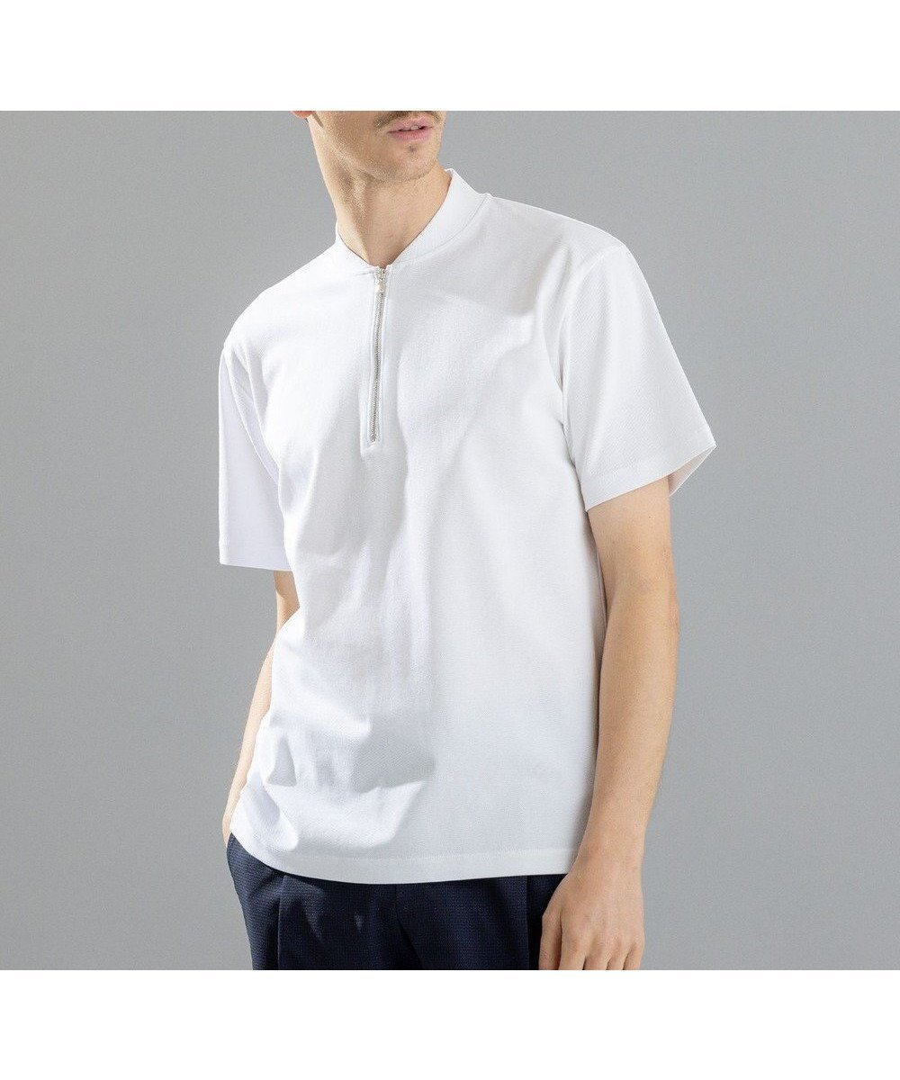 【ジョゼフ オム/JOSEPH HOMME / MEN】のスビンギザカノコ ハーフジップ インテリア・キッズ・メンズ・レディースファッション・服の通販 founy(ファニー) 　ファッション　Fashion　メンズファッション　Fashion for Men　トップス・カットソー　Cut & Sew Tops　メンズシャツ　Shirts　インド　Indian Textile　インナー　Innerwear　カットソー　Cut and Sewn Top　ジャケット　Jacket, Outerwear　ビジネス 仕事 通勤　Business / Work / Commuting　レギュラー　Regular, Standard Fit　半袖　Short Sleeve, Half Sleeve　夏　Summer　春　Spring　S/S・春夏　SS, Spring/Summer, Warm Season　ホワイト系|ID: prp329100004581809 ipo3291000000033629628