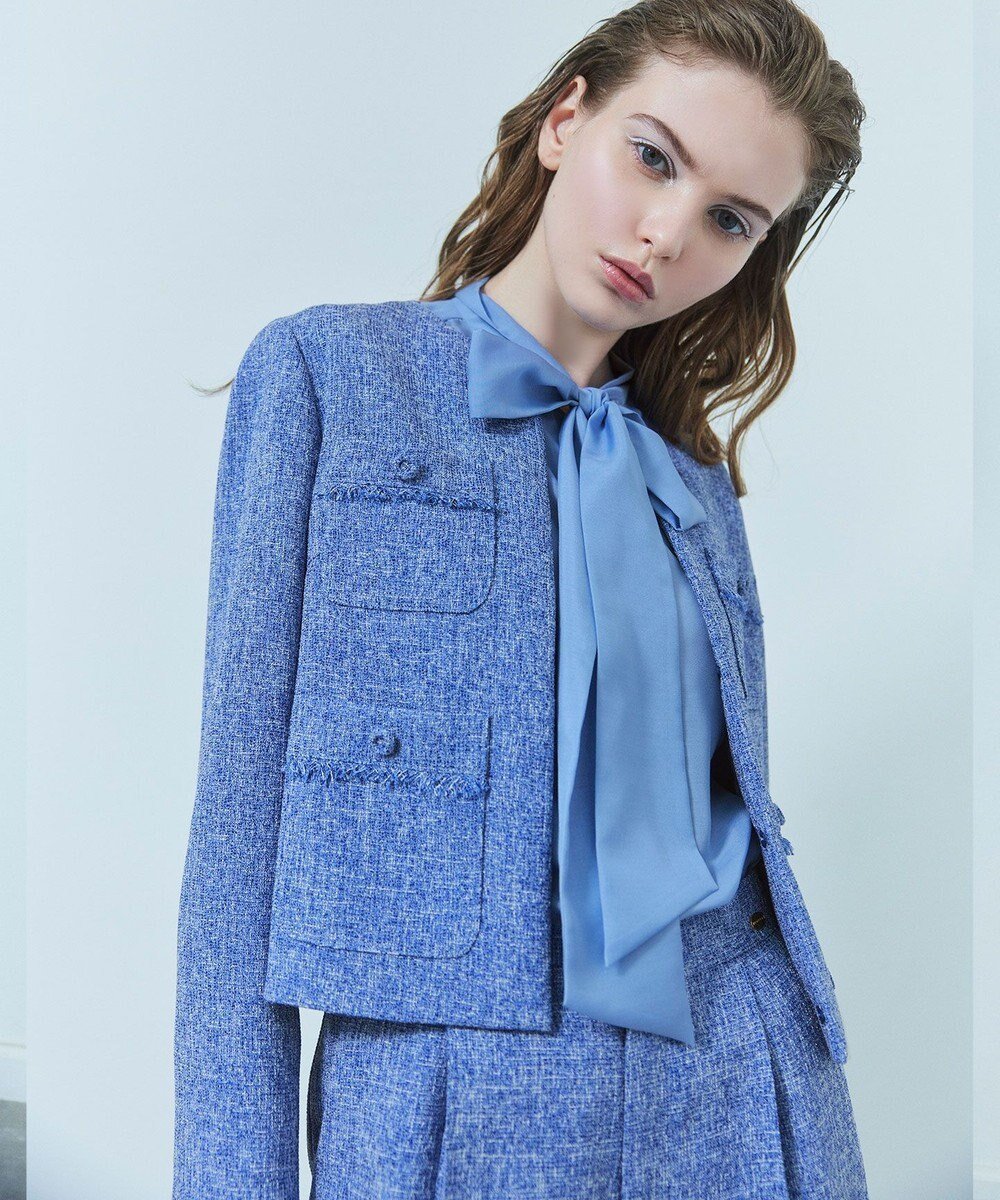 【トッカ/TOCCA】の【洗える】MIST TWEED ジャケット インテリア・キッズ・メンズ・レディースファッション・服の通販 founy(ファニー) 　ファッション　Fashion　レディースファッション　Ladies' Fashion Online　アウター　Coat Outerwear　ジャケット　Jackets　ノーカラージャケット　No Collar Leather Jackets　2025年　2025　2025春夏・S/S　Ss,Spring/Summer,2025　ジャケット　Jacket　ツイード　Tweed　夏　Summer　S/S・春夏　Ss・Spring/Summer　洗える　Washable　A/W・秋冬　Aw・Autumn/Winter・Fw・Fall-Winter　ブルー系5|ID: prp329100004581820 ipo3291000000032649908