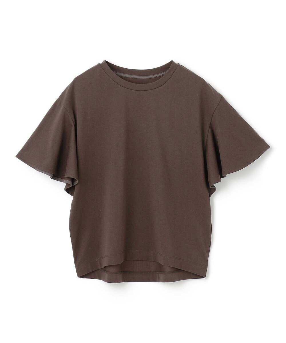 【アンフィーロ 自由区/UNFILO】の【UVカット/接触冷感】フレアスリーブ Tシャツ インテリア・キッズ・メンズ・レディースファッション・服の通販 founy(ファニー) 　ファッション　Fashion　レディースファッション　Fashion for Women　トップス・カットソー　Cut & Sew Tops　シャツ・ブラウス・オフィスカジュアル　Elegant Blouses & Button-Ups　ロングTシャツ・Tシャツ　Longline T-Shirts & Tees　カットソー・ベーシックTシャツ　Cut-and-Sewn Tops / Stretch Tees & Basics　春　Spring　カットソー　Cut and Sewn Top　クロップド　Cropped, Short Length　ストレッチ　Stretch, Stretchy Fabric　スリーブ　Sleeve, Long Sleeve / Short Sleeve　フレア　Flare, Flared　S/S・春夏　SS, Spring/Summer, Warm Season　おすすめ　Recommended / Our Picks　夏　Summer　ブラウン|ID: prp329100004581834 ipo3291000000032510668