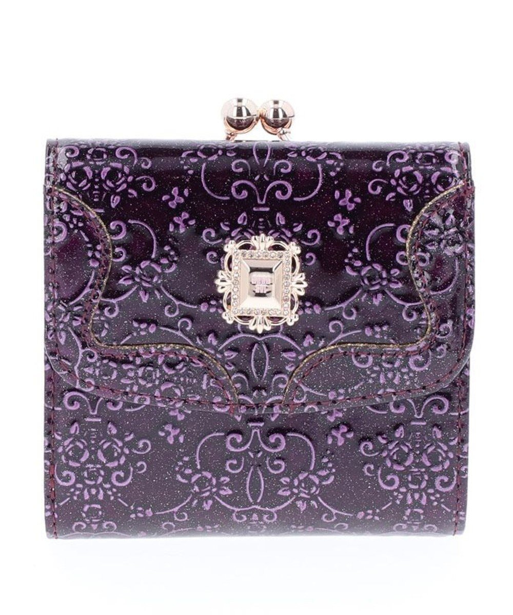 【アナスイ/ANNA SUI】のルーミー 口金二つ折り財布 インテリア・キッズ・メンズ・レディースファッション・服の通販 founy(ファニー) 　ファッション　Fashion　レディースファッション　Ladies' Fashion Online　財布　Wallets　エナメル　Enamel　ストーン　Stone　ブローチ　Brooch　定番　Standard　財布　Wallet　パープル|ID: prp329100004581855 ipo3291000000032663222