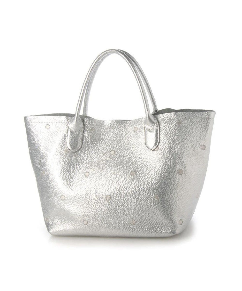 【アンビリオン/UNBILLION】のペルケ perche / 牛革ドット刺繍トートバッグ インテリア・キッズ・メンズ・レディースファッション・服の通販 founy(ファニー) 　ファッション　Fashion　レディースファッション　Fashion for Women　バッグ　Bags　シンプル　Simple, Minimal　ドット　Polka Dot, Dot Pattern　ビジネス 仕事 通勤　Business / Work / Commuting　ライトシルバー|ID: prp329100004581868 ipo3291000000034266016