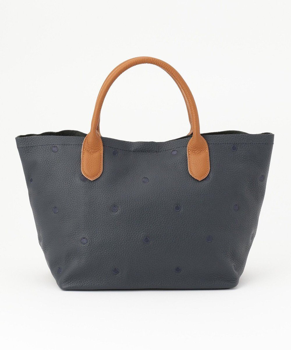 【アンビリオン/UNBILLION】のペルケ perche / 牛革ドット刺繍トートバッグ インテリア・キッズ・メンズ・レディースファッション・服の通販 founy(ファニー) 　ファッション　Fashion　レディースファッション　Fashion for Women　バッグ　Bags　シンプル　Simple, Minimal　ドット　Polka Dot, Dot Pattern　ビジネス 仕事 通勤　Business / Work / Commuting　ネイビーキャメル|ID: prp329100004581868 ipo3291000000034266018