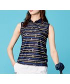 【23区 ゴルフ/NIJYUSANKU GOLF】の【WOMEN】ウェーブロゴプリントノースリーブシャツ ネイビー系5|ID: prp329100004581870 ipo3291000000032708954