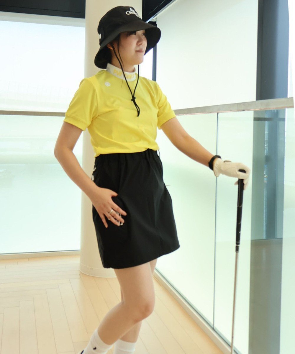 【ピーダブリュサーキュラス/PW CIRCULUS】の【UVカット / 吸水速乾 / 伸縮性抜群】【WOMEN】バックメッシュ切り替えモックT インテリア・キッズ・メンズ・レディースファッション・服の通販 founy(ファニー) 　ファッション　Fashion　レディースファッション　Ladies' Fashion Online　トップス・カットソー　Tops/Tshirt　シャツ/ブラウス　Shirts/Blouses　ロング / Tシャツ　T-Shirts　カットソー　Cut and Sewn　春　Spring　カットソー　Cut And Sew　吸水　Water Absorption　サークル　Circle　ストレッチ　Stretch　トレンド　Trend　人気　Popularity　プリント　Print　メッシュ　Mesh　S/S・春夏　Ss・Spring/Summer　おすすめ　Recommend　夏　Summer　ゴルフ　Golf　イエロー系|ID: prp329100004581881 ipo3291000000032558766