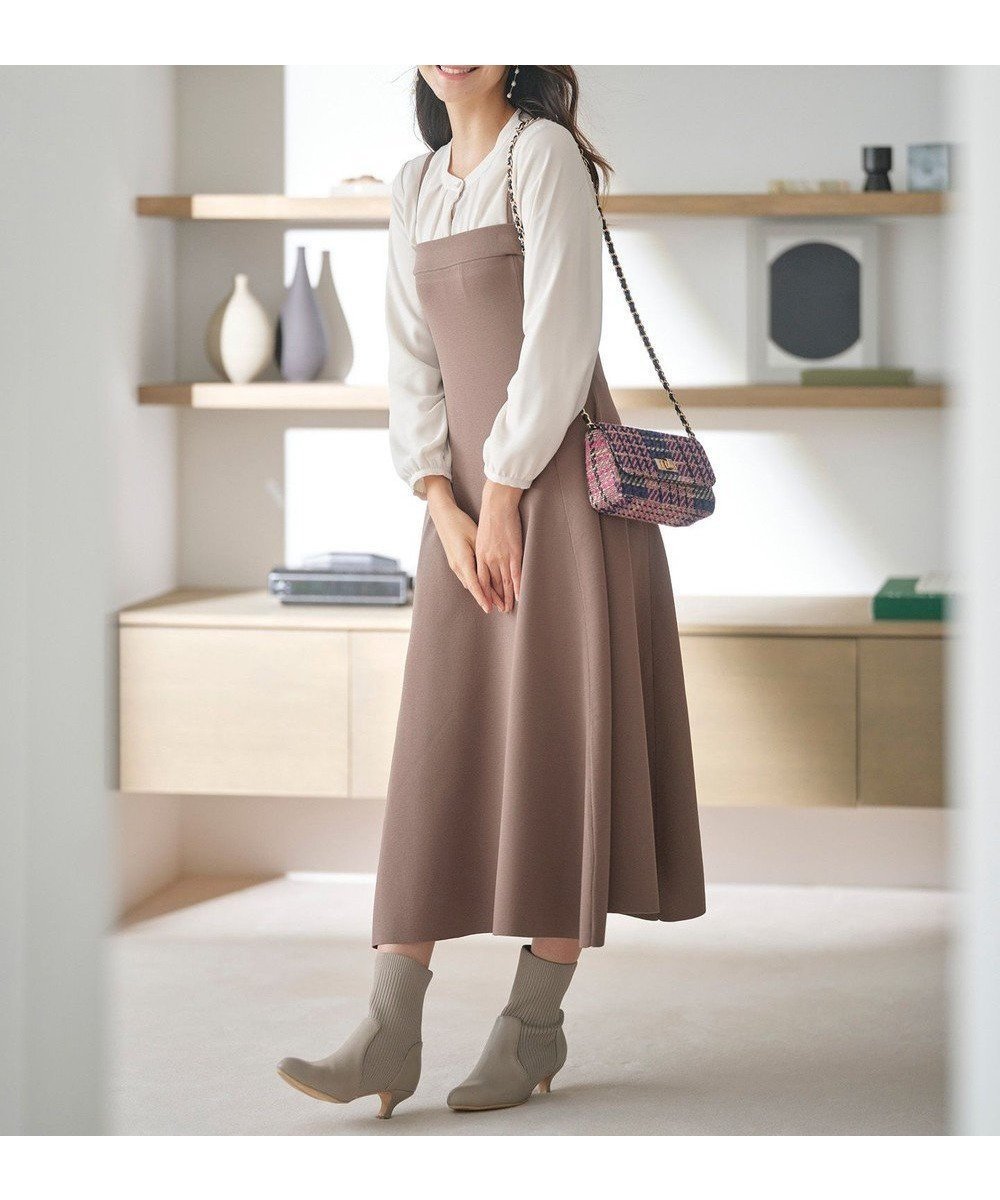 【エニィ スィス/any SiS】の【2WAY】ビスチェニットキャミ ワンピース インテリア・キッズ・メンズ・レディースファッション・服の通販 founy(ファニー) 　ファッション　Fashion　レディースファッション　Fashion for Women　ワンピース　Dresses　ニットワンピース　Knit Dresses　キャミソールワンピース　Camisole Dresses　インナー　Innerwear　エレガント 上品　Elegant　フレア　Flare, Flared　A/W・秋冬　Autumn/Winter　ライトモカ|ID: prp329100004581894 ipo3291000000032466791
