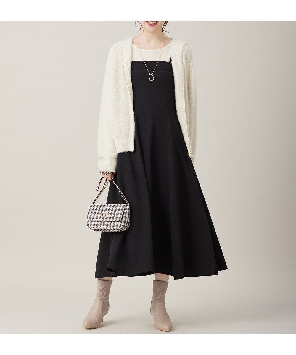 【エニィ スィス/any SiS】の【2WAY】ビスチェニットキャミ ワンピース インテリア・キッズ・メンズ・レディースファッション・服の通販 founy(ファニー) 　ファッション　Fashion　レディースファッション　Fashion for Women　ワンピース　Dresses　ニットワンピース　Knit Dresses　キャミソールワンピース　Camisole Dresses　インナー　Innerwear　エレガント 上品　Elegant　フレア　Flare, Flared　A/W・秋冬　Autumn/Winter　ブラック|ID: prp329100004581894 ipo3291000000032466792