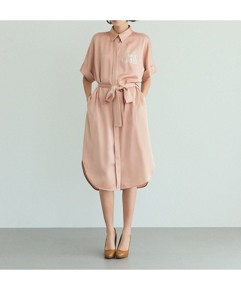 【グレース コンチネンタル/GRACE CONTINENTAL】のダブルサテンシャツドレス 人気、トレンドファッション・服の通販 founy(ファニー) 　ファッション　Fashion　レディースファッション　Fashion for Women　ワンピース　Dresses　フォーマル・パーティードレス・結婚式用ドレス　Elegant & Casual Dresses　シャツワンピース / 1枚で着映えコーデ　Shirt Dresses　春　Spring　サテン　Satin, Glossy Fabric　シルク　Silk, 100% Silk　スリット　Slit, Slit Detail　セットアップ　Set-Up, Coordinated Outfit　テクスチャー　Texture, Textured Fabric　ドレス　Dress, One-Piece　プリント　Print, Printed Pattern　ラグジュアリー　Luxury, Elegant　リボン　Ribbon, Bow　リラックス　Relax, Relaxed Fit　ワンポイント　One Point, Statement Accent　S/S・春夏　SS, Spring/Summer, Warm Season　再入荷　Restock / Back in Stock　おすすめ　Recommended / Our Picks　夏　Summer　エレガント 上品　Elegant　 other-1|ID: prp329100004582129 ipo3291000000032468995