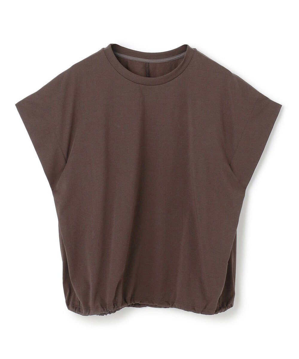 【アンフィーロ 自由区/UNFILO】の【UVカット/接触冷感】フレンチスリーブ ドロストTシャツ インテリア・キッズ・メンズ・レディースファッション・服の通販 founy(ファニー) 　ファッション　Fashion　レディースファッション　Fashion for Women　トップス・カットソー　Cut & Sew Tops　シャツ・ブラウス・オフィスカジュアル　Elegant Blouses & Button-Ups　ロングTシャツ・Tシャツ　Longline T-Shirts & Tees　カットソー・ベーシックTシャツ　Cut-and-Sewn Tops / Stretch Tees & Basics　春　Spring　カットソー　Cut and Sewn Top　ギャザー　Gathered, Ruffled　ストレッチ　Stretch, Stretchy Fabric　スリーブ　Sleeve, Long Sleeve / Short Sleeve　ドレープ　Drape, Draping Fabric　フレンチ　French, French Style　S/S・春夏　SS, Spring/Summer, Warm Season　おすすめ　Recommended / Our Picks　夏　Summer　ブラウン|ID: prp329100004582139 ipo3291000000032510711