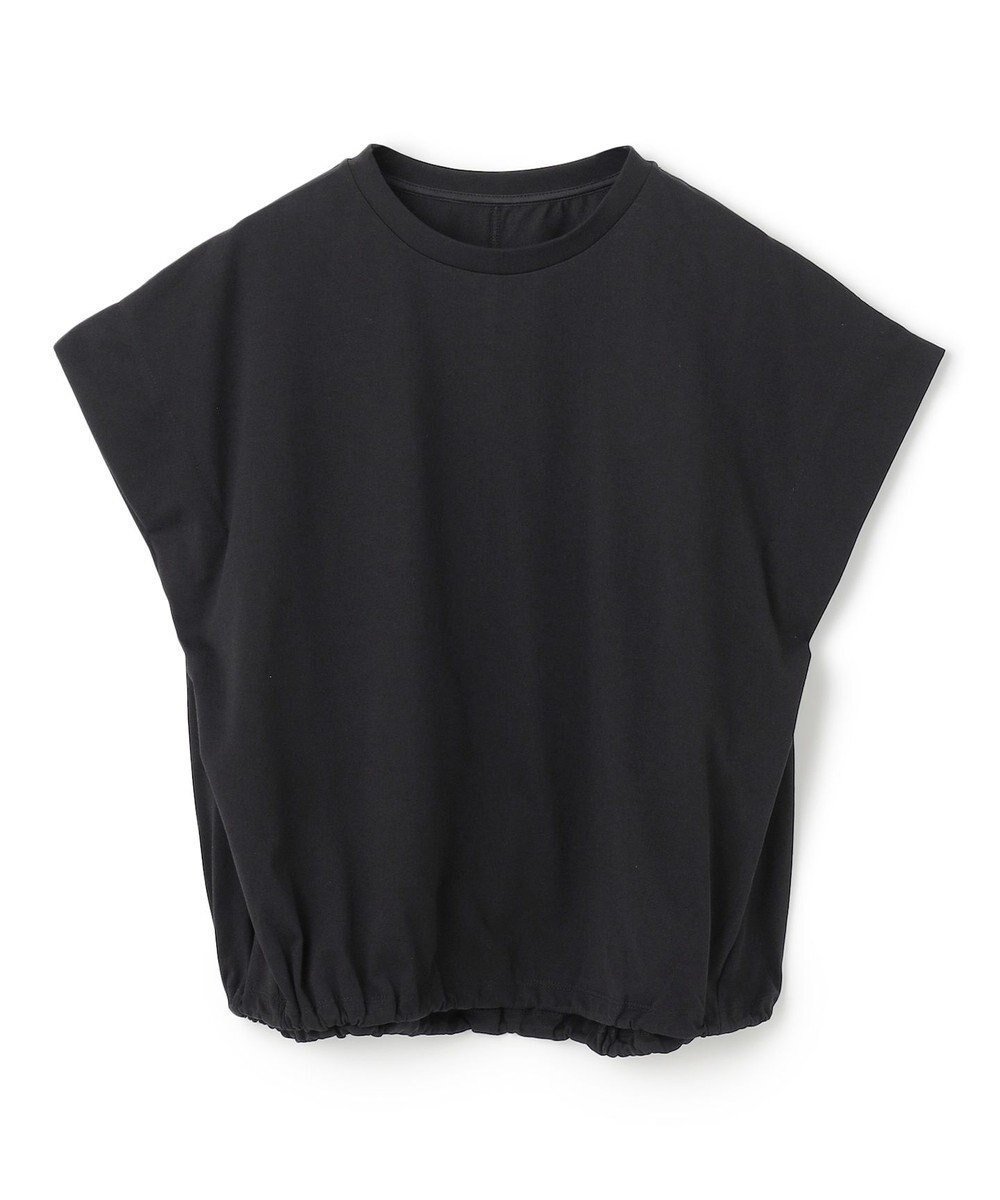 【アンフィーロ 自由区/UNFILO】の【UVカット/接触冷感】フレンチスリーブ ドロストTシャツ インテリア・キッズ・メンズ・レディースファッション・服の通販 founy(ファニー) 　ファッション　Fashion　レディースファッション　Fashion for Women　トップス・カットソー　Cut & Sew Tops　シャツ・ブラウス・オフィスカジュアル　Elegant Blouses & Button-Ups　ロングTシャツ・Tシャツ　Longline T-Shirts & Tees　カットソー・ベーシックTシャツ　Cut-and-Sewn Tops / Stretch Tees & Basics　春　Spring　カットソー　Cut and Sewn Top　ギャザー　Gathered, Ruffled　ストレッチ　Stretch, Stretchy Fabric　スリーブ　Sleeve, Long Sleeve / Short Sleeve　ドレープ　Drape, Draping Fabric　フレンチ　French, French Style　S/S・春夏　SS, Spring/Summer, Warm Season　おすすめ　Recommended / Our Picks　夏　Summer　ブラック|ID: prp329100004582139 ipo3291000000032510713