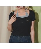 【ウィゴー/WEGO】のメタルパッチレイヤードピチTOP ブラック|ID: prp329100004582144 ipo3291000000033657051